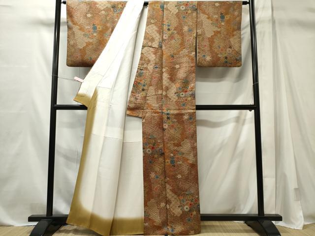 平和屋着物■上質な小紋　吉祥草花文　正絹　逸品　CABL5612ou