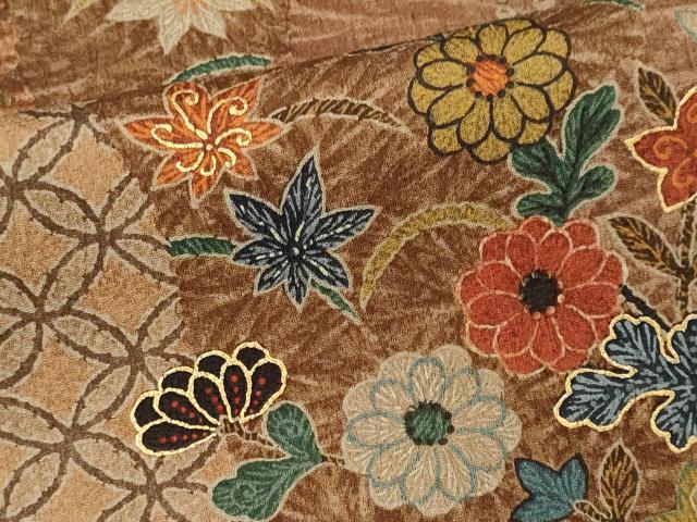平和屋着物■上質な小紋　吉祥草花文　正絹　逸品　CABL5612ou