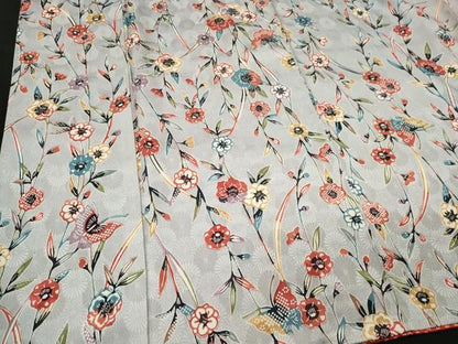 平和屋着物■上質な小紋　舞蝶枝花文　正絹　逸品　CABL5619ou