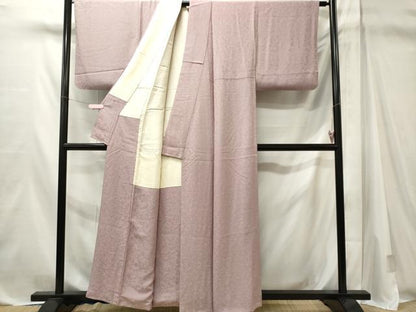 平和屋着物■上質な色無地　吉祥花地紋　牡丹鼠色　正絹　逸品　CABL5620ou