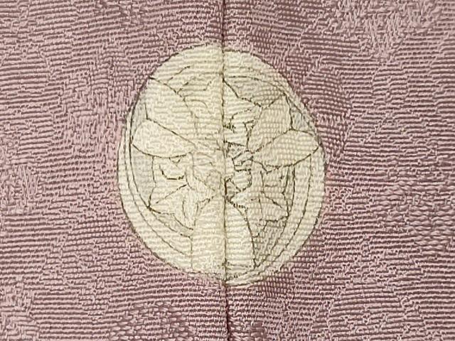 平和屋着物■上質な色無地　吉祥花地紋　牡丹鼠色　正絹　逸品　CABL5620ou