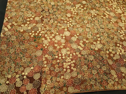 平和屋着物■上質な小紋　草花文　鬼しぼ縮緬　正絹　逸品　CABL5622ou