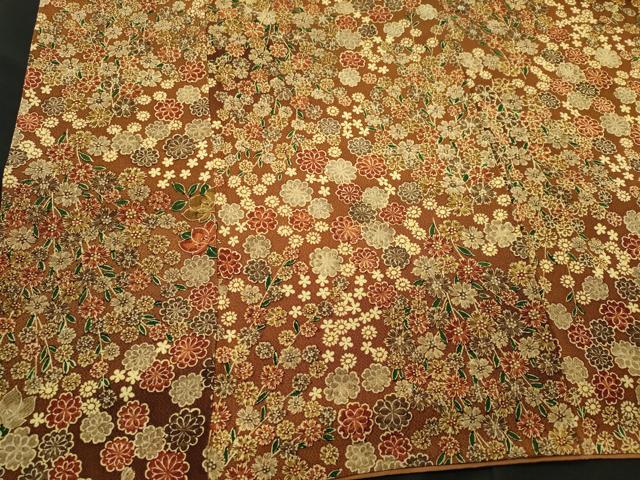 平和屋着物■上質な小紋　草花文　鬼しぼ縮緬　正絹　逸品　CABL5622ou