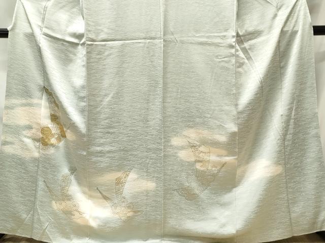 平和屋着物■訪問着　駒刺繍　吉祥花文　金彩　正絹　逸品　CABL5627ou