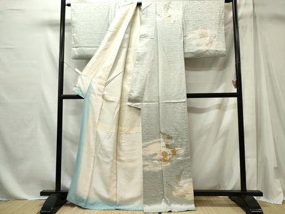 平和屋着物■訪問着　駒刺繍　吉祥花文　金彩　正絹　逸品　CABL5627ou