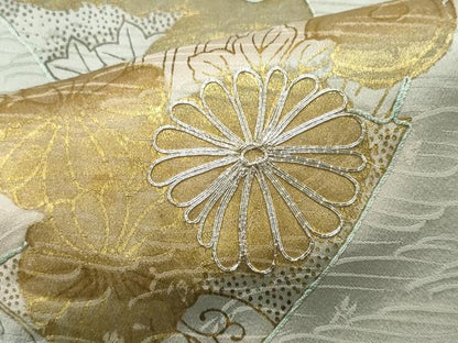 平和屋着物■訪問着　駒刺繍　吉祥花文　金彩　正絹　逸品　CABL5627ou
