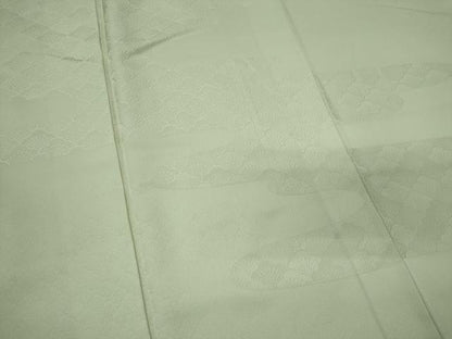 平和屋着物■豪華色留袖　霞梅青海波地紋　白緑色　正絹　逸品　CABL5633ou