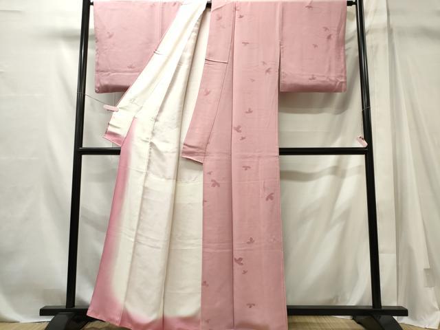 平和屋着物■上質な色無地　舞葉地紋　石竹色　正絹　逸品　CABL5634ou