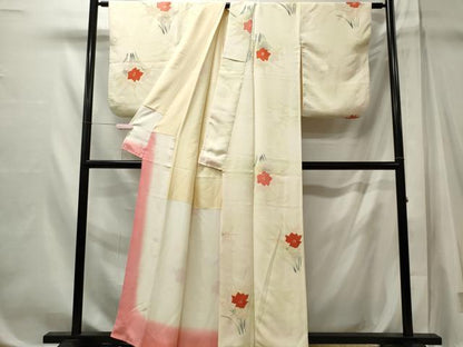 平和屋着物■上質な小紋　草花文　暈し染め　正絹　逸品　CABL5639ou