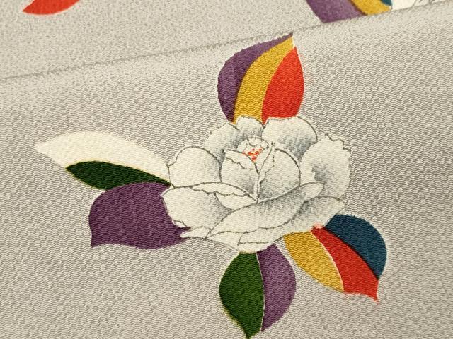 平和屋着物■上質な小紋　草花文　鬼しぼ縮緬　正絹　逸品　CABL5643ou