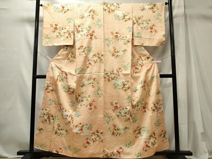 平和屋着物■上質な小紋　草花文　金彩　正絹　逸品　CABL5645ou