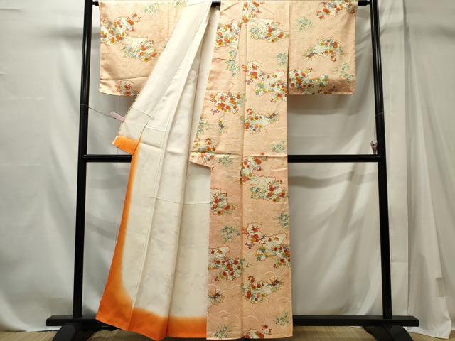 平和屋着物■上質な小紋　草花文　金彩　正絹　逸品　CABL5645ou