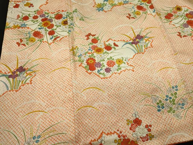 平和屋着物■上質な小紋　草花文　金彩　正絹　逸品　CABL5645ou