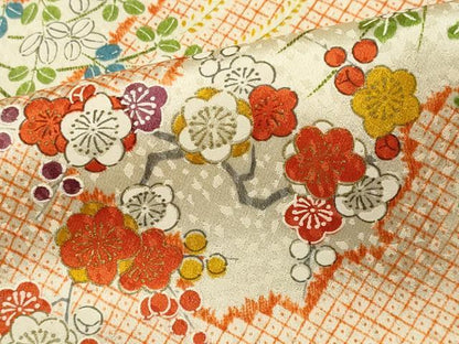 平和屋着物■上質な小紋　草花文　金彩　正絹　逸品　CABL5645ou