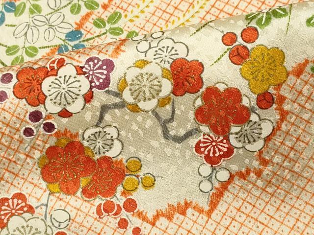平和屋着物■上質な小紋　草花文　金彩　正絹　逸品　CABL5645ou