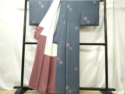 平和屋着物■上質な小紋　舞花文　正絹　逸品　CABL5650ou
