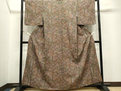 平和屋着物■小紋　切嵌花鳥文　洗える着物　CABL5652ou