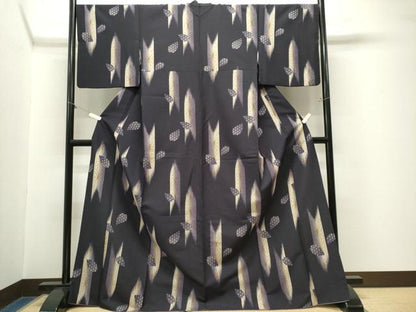 平和屋着物■小紋　矢羽麻の葉文様　ロング丈　洗える着物　CABL5654ou