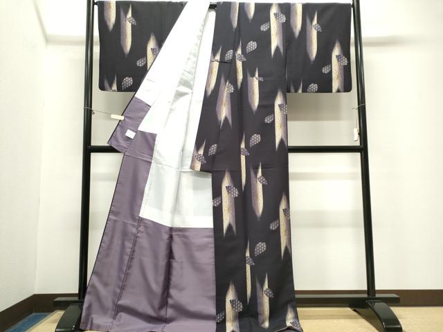 平和屋着物■小紋　矢羽麻の葉文様　ロング丈　洗える着物　CABL5654ou