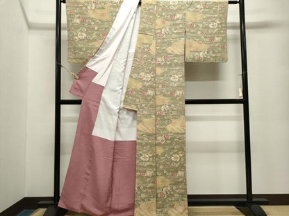 平和屋着物■上質な小紋　雲取り草花丸文　正絹　逸品　CABL5679ou