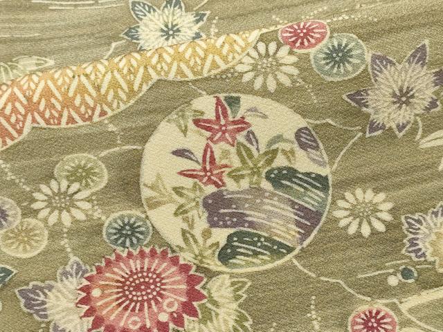 平和屋着物■上質な小紋　雲取り草花丸文　正絹　逸品　CABL5679ou