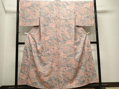 平和屋着物■上質な小紋　人物風景花文　正絹　逸品　CABL5684ou