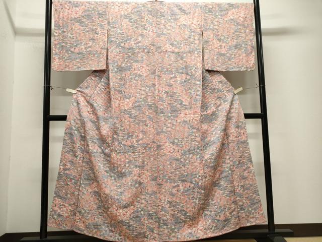 平和屋着物■上質な小紋　人物風景花文　正絹　逸品　CABL5684ou