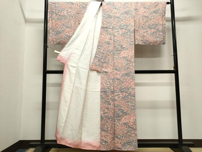平和屋着物■上質な小紋　人物風景花文　正絹　逸品　CABL5684ou