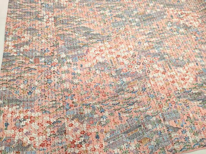 平和屋着物■上質な小紋　人物風景花文　正絹　逸品　CABL5684ou