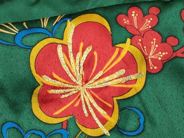 平和屋着物■豪華振袖　刺繍　枝梅文　金彩　正絹　逸品　CABL5694ou