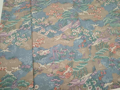 平和屋着物■上質な紬　花鳥風景文　正絹　逸品　CABL5709ou