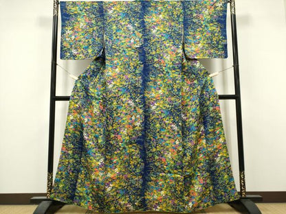 平和屋着物■上質な小紋　草花文　正絹　逸品　CABL5711ou