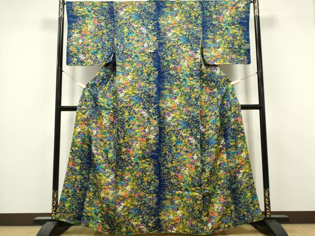 平和屋着物■上質な小紋　草花文　正絹　逸品　CABL5711ou