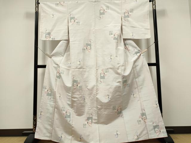 平和屋着物■上質な紬　舞蝶文　正絹　逸品　CABL5716ou