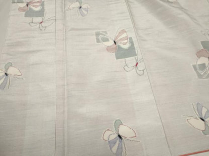 平和屋着物■上質な紬　舞蝶文　正絹　逸品　CABL5716ou