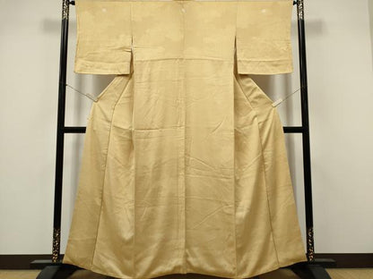 平和屋着物■上質な色無地　雲取り吉祥地紋　浅黄色　正絹　逸品　CABL5723oy