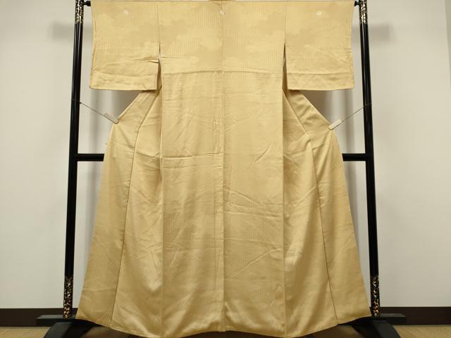 平和屋着物■上質な色無地　雲取り吉祥地紋　浅黄色　正絹　逸品　CABL5723oy
