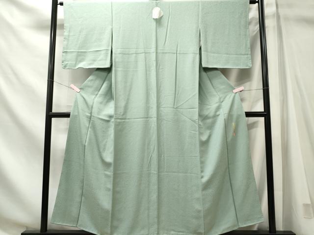 平和屋着物■本草木染作家　瑞寶　色無地　錆青磁色　正絹　逸品　CABL5727oy