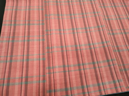 平和屋着物■上質な紬　格子柄　正絹　逸品　CABL5733oy