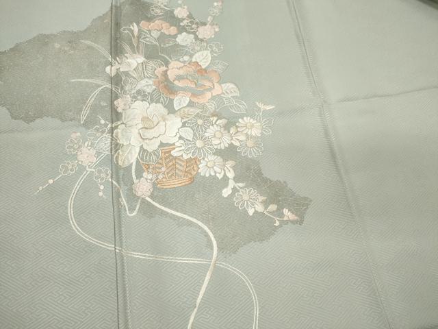 平和屋着物■中国三大刺繍　相良刺繍　訪問着　花籠文　金彩　ますいわ屋扱い　正絹　逸品　CABL5739oy