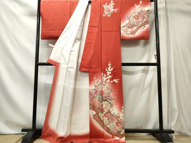 平和屋着物■訪問着　花車文　暈し染め　正絹　逸品　CABL5741oy