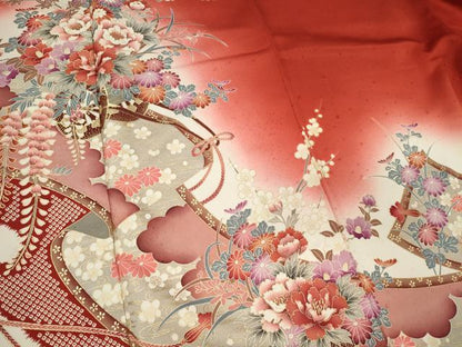 平和屋着物■訪問着　花車文　暈し染め　正絹　逸品　CABL5741oy