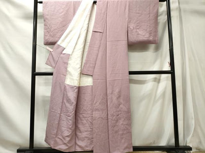 平和屋着物■無地絵羽訪問着　雲取り風景地紋　紅藤色　正絹　逸品　CABL5743oy