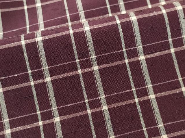 平和屋着物■上質な紬　格子柄　正絹　逸品　未使用　CABL5744oy