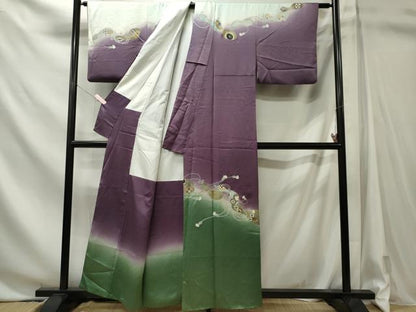 平和屋着物■訪問着　瓢箪吉祥花文　暈し染め　金彩　正絹　逸品　CABL5753oy