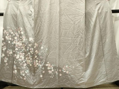 平和屋着物■訪問着　作家物　枝桜文　銀彩　正絹　逸品　CABL5754oy