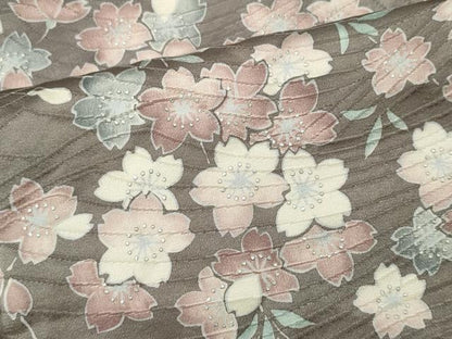 平和屋着物■訪問着　作家物　枝桜文　銀彩　正絹　逸品　CABL5754oy