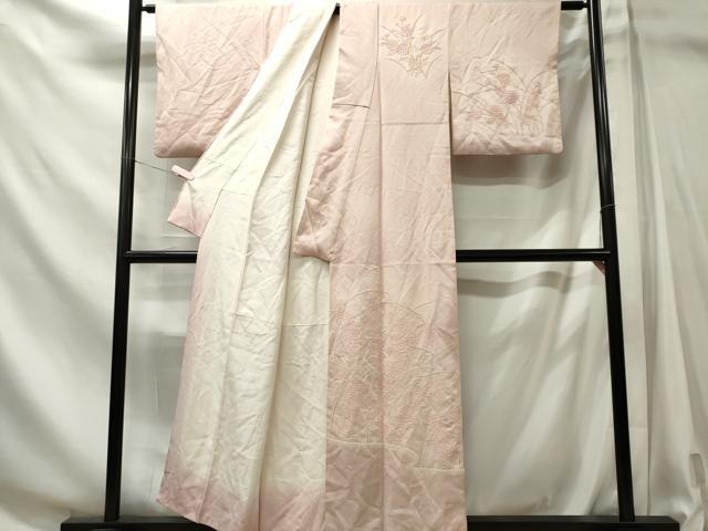 平和屋着物■中国三大刺繍　相良刺繍　色留袖　草花文　正絹　逸品　CABL5756ou