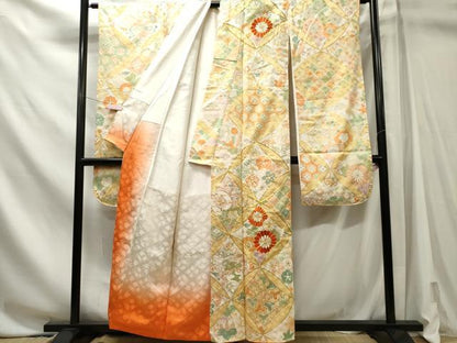 平和屋着物■豪華振袖　駒刺繍　飛鶴吉祥花文　金彩　正絹　逸品　CABL5758ou