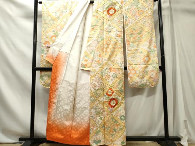 平和屋着物■豪華振袖　駒刺繍　飛鶴吉祥花文　金彩　正絹　逸品　CABL5758ou